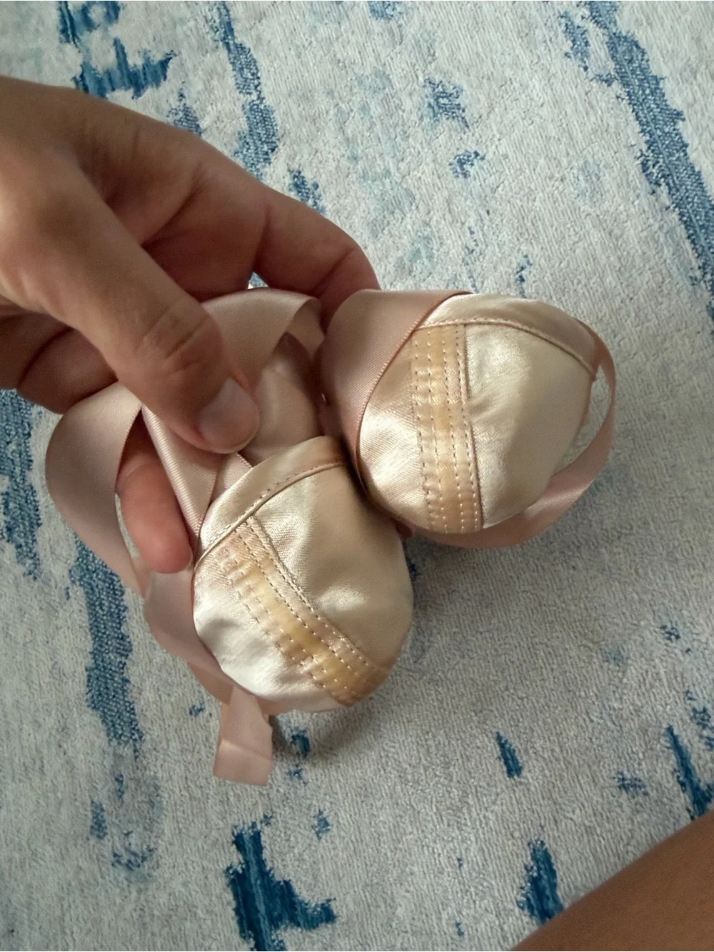 Children's Ballet Slippers in Blush with Yellow Accents - Unbranded